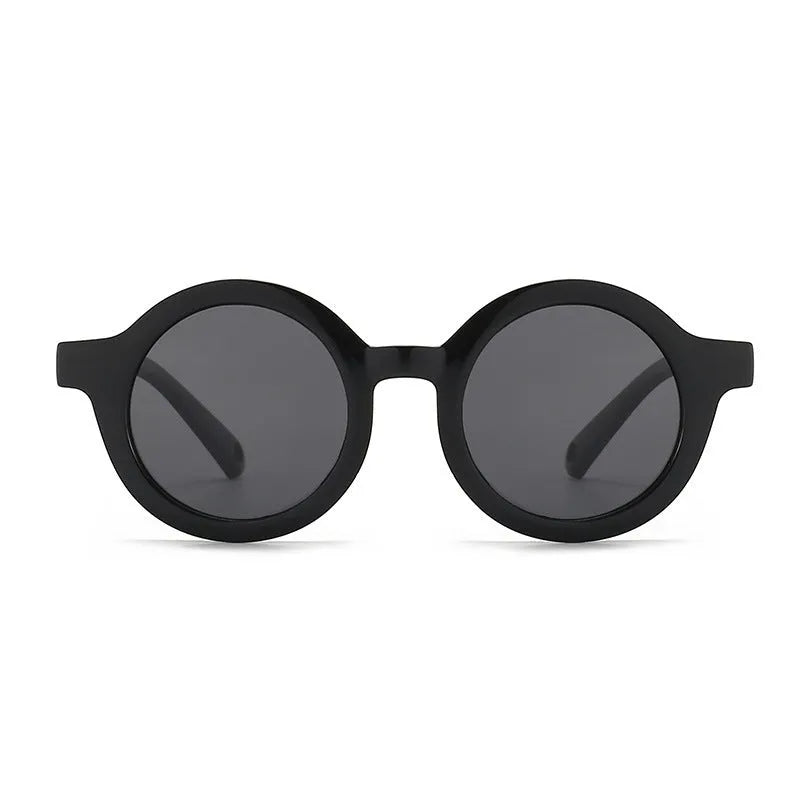 Children's silicone sunglasses with round frame for 0-3 year olds showing colour options
