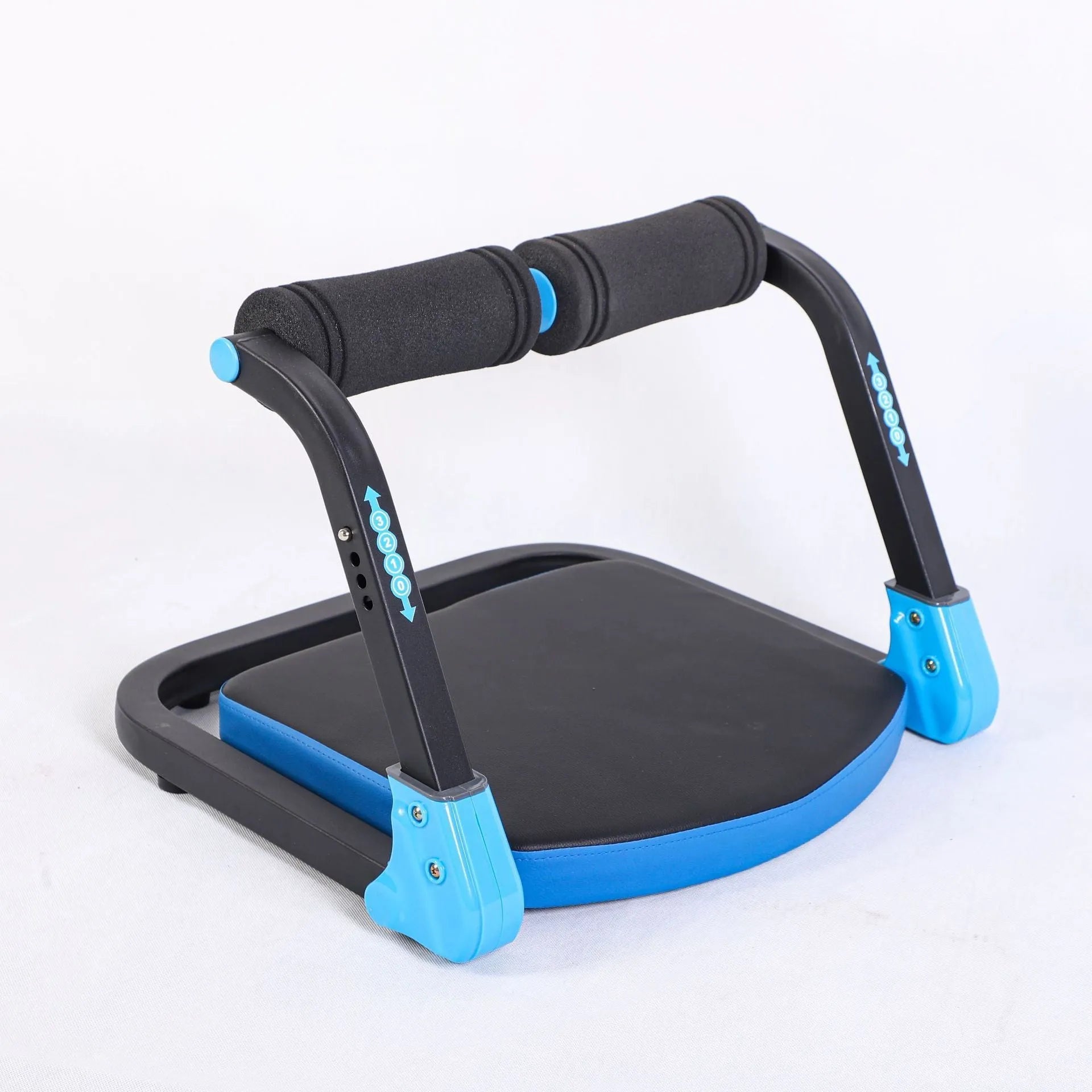 Mini multifunctional abdominal exercise device in red or sky blue colour for home, office, and outdoor fitness