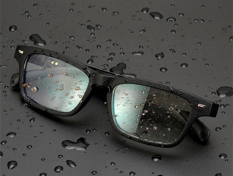 Semi-open Bluetooth smart glasses with PC frame and polarised lenses for outdoor driving and sports