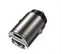 Black mini 30W car cigarette lighter charger body made of zinc alloy measuring 45x20.7mm