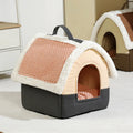Foldable pet bed for small dogs and cats in coffee, grey or pink, small 33 x 33 x 30 cm or large 42 x 42 x 38 cm