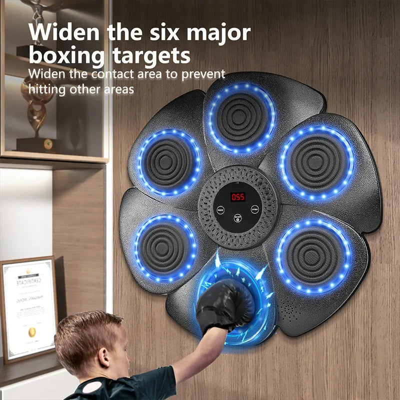 Smart music boxing machine wall target with Bluetooth and LED lights