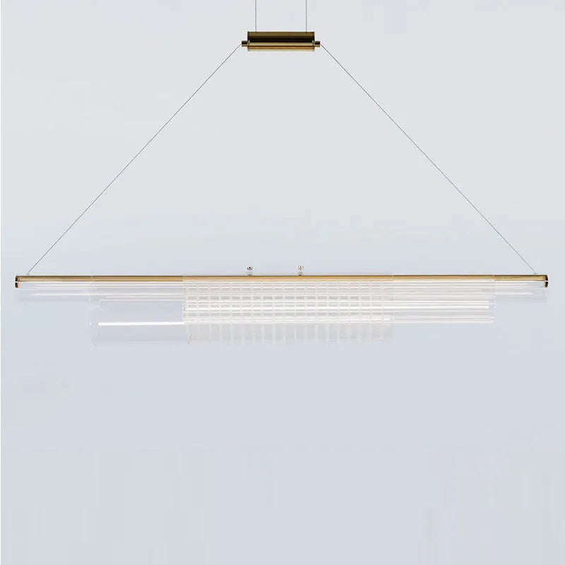 Modern glass pendant lamp with iron body for restaurant lighting in three size options