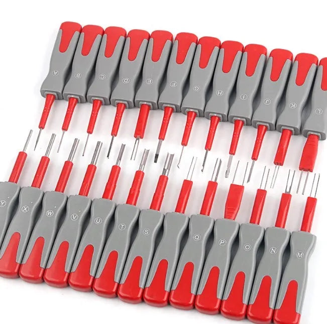 25-piece car terminal removal tool kit with needles and keys for wire harness work