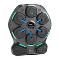 Black wall-mounted smart music boxing machine with eight targets, double lights, PU material, and adult half-finger gloves
