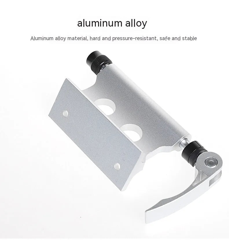 Silver metal bicycle front fork quick release fixing clamp for mounting accessories