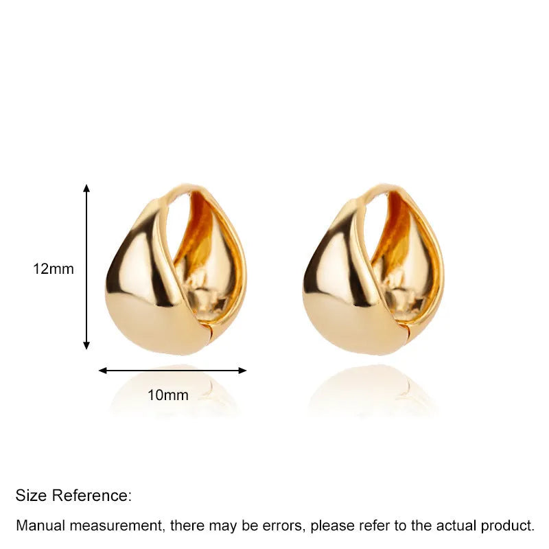 Women's stainless steel geometric earrings with square and circle shapes, electroplated Korean style, one pair