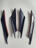 Carbon fibre bumper blade spoiler set of four for automotive front bumper installation
