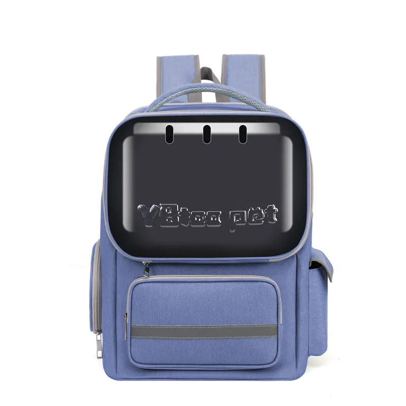 Portable breathable dog bag in PVC Oxford, solid colour, available in blue, green, grey, grey blue and khaki