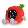 Cartoon lychee alarm clock with white noise and phone holder in silicone shell, over 15mm thick, litchi colour
