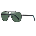 Men's polarized square sunglasses with metal full frame, TAC lenses, UV400, size 62-11-140, sand black grey