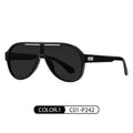 Fashion TR90 polarized sunglasses with large frame in bright black and gray colour option