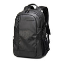 18-inch plaid polyester computer backpack with curved shoulder strap in blue, black, grey, or orange