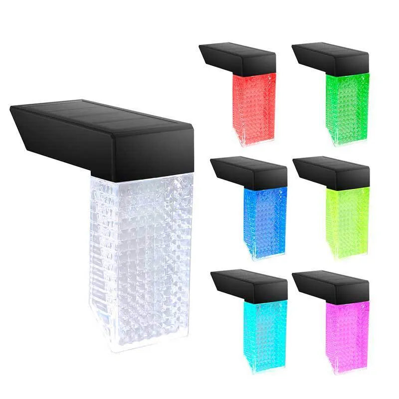 Black solar LED step light with ABS PC housing, IP65 waterproof, for deck fence railing garden, 90 x 40 x 19 x 90mm