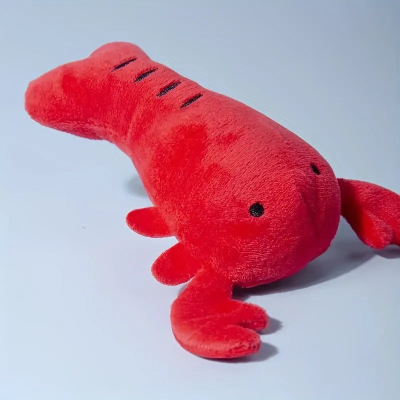 Red lobster squeaky dog toy measuring 12.5 cm for small and medium breeds