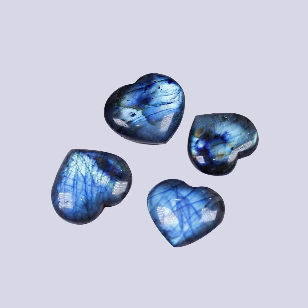 Natural pulled feldspar crystal pendant piece showing heart and ocean patterns, with size scale from 22mm to 45mm.
