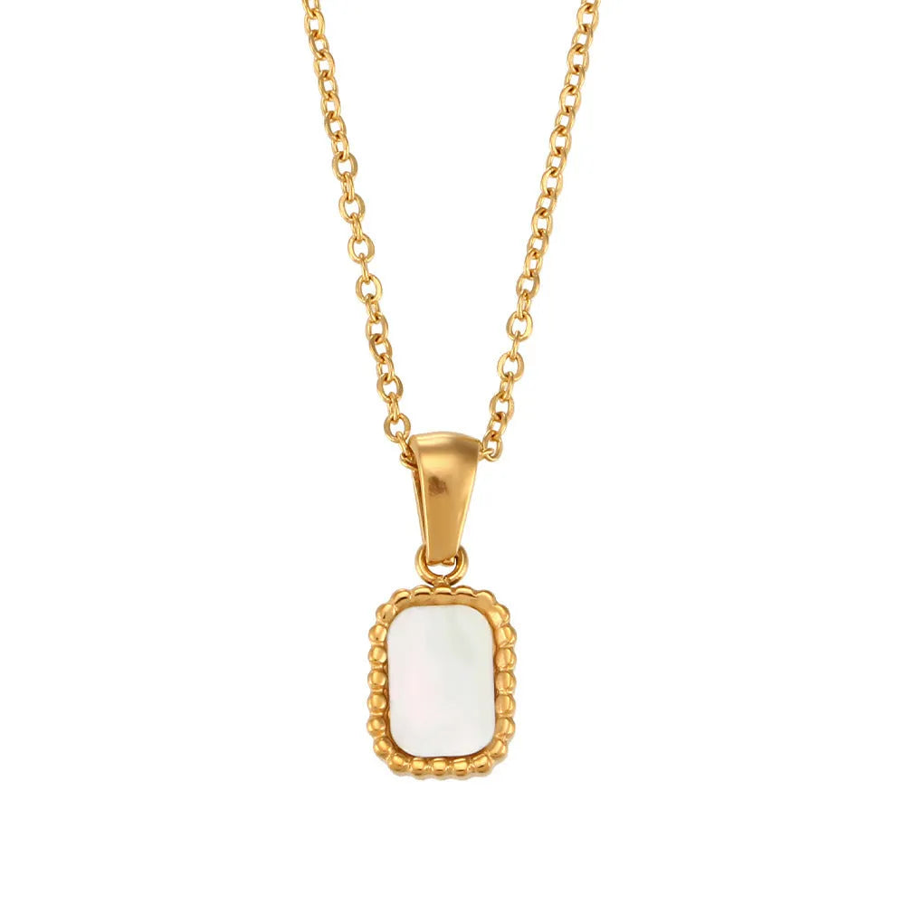 Acrylic butterfly pendant necklace on adjustable stainless steel chain with zircon and shell accents, women's jewellery