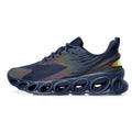 Men's breathable mesh casual shoes with EVA sole in black, white, or dark blue colour options