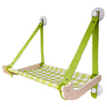 Wooden cat window hammock with linen fabric mounted by suction cups