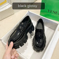 British style wide fit men's leather loafers in either matte or patent finish, shown on a foot.