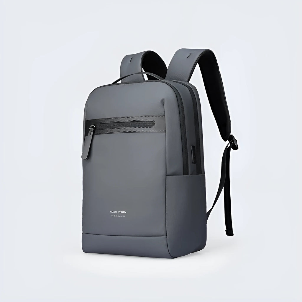 Graphite grey USB charging backpack with 20L capacity and Oxford cloth construction