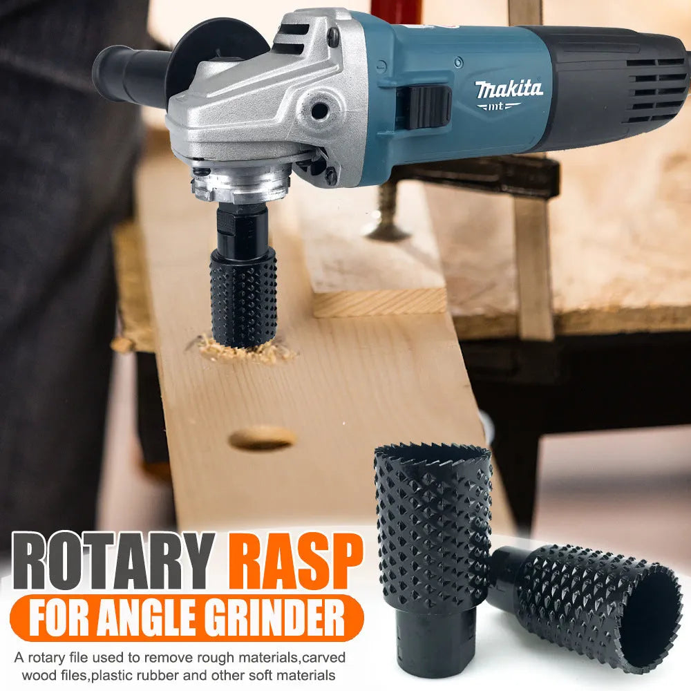 Angle grinder grinding head with spherical design for woodworking applications
