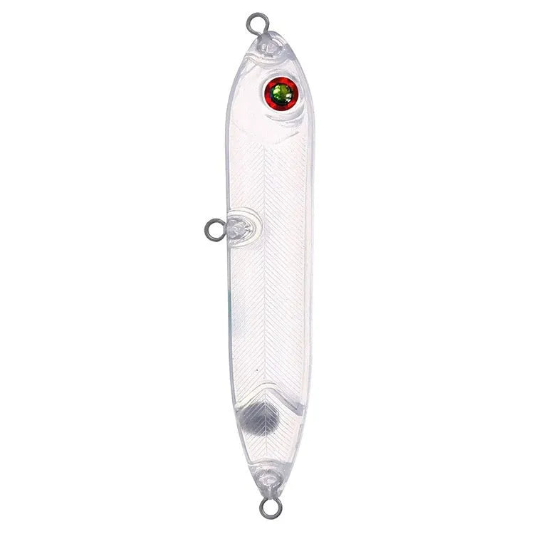 Transparent 9.5cm DIY fishing lure blank body with 7mm eye cavity