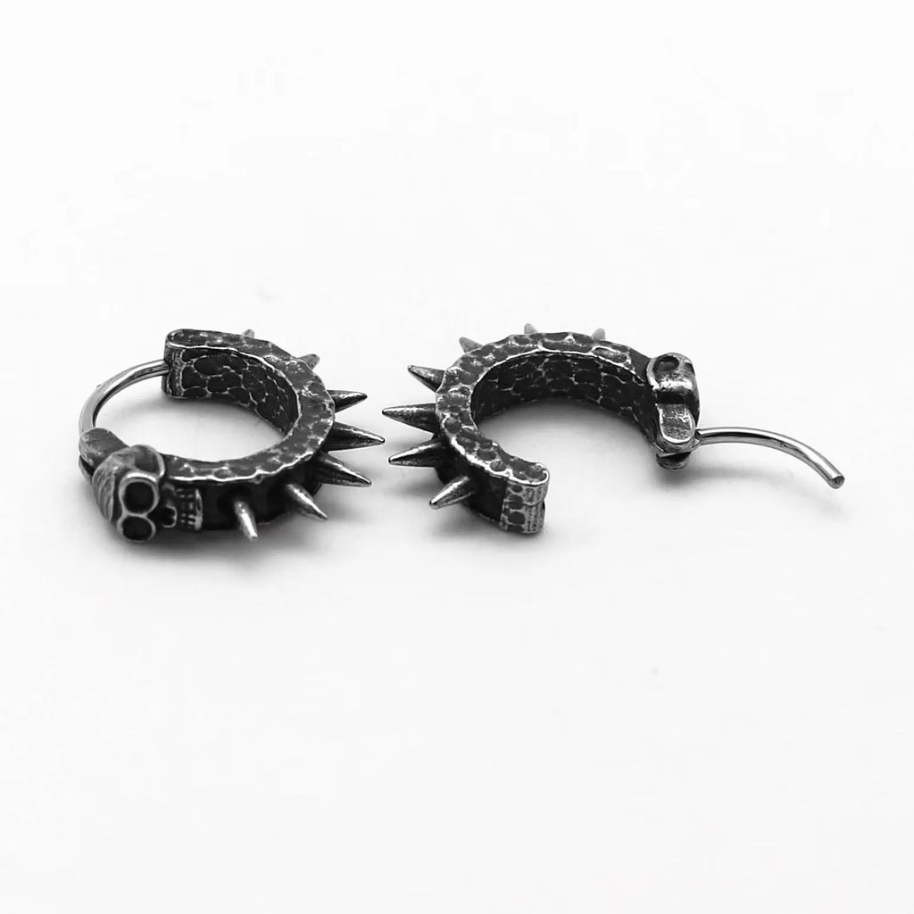 Geometric motorcycle punk alloy earrings in retro copper-black colour