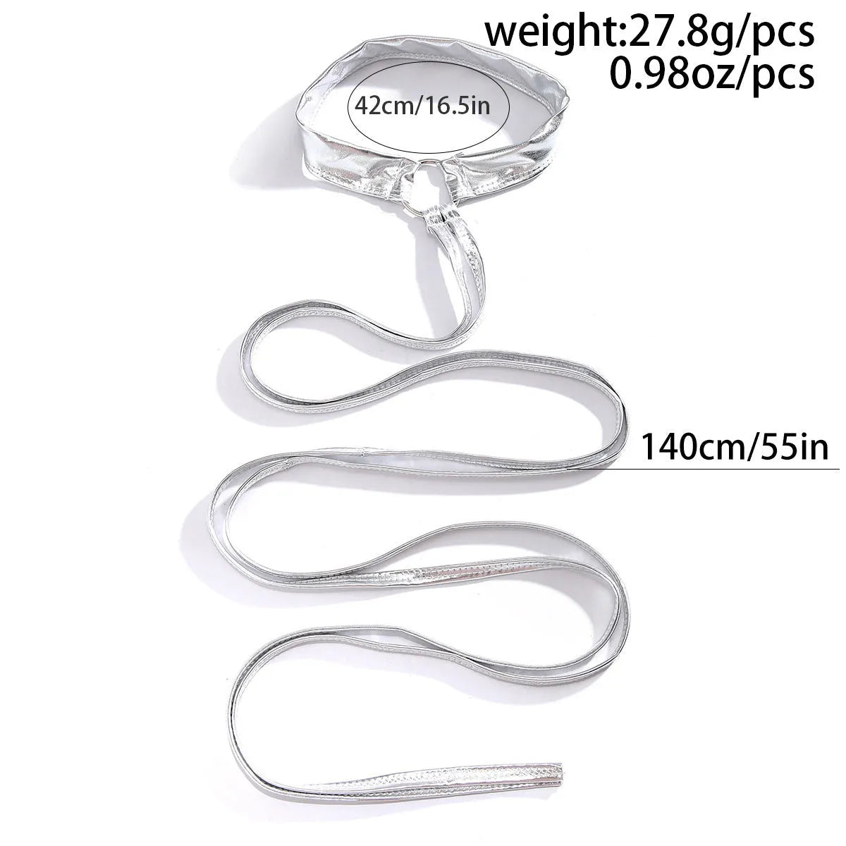 Silver alloy thigh chain with geometric pattern and lace-up closure design for women's body jewellery