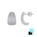 S925 sterling silver geometric ear studs with D-E colour moissanite stones and alloy backing