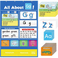 Alphabet learning chart sleeve table with word cards, letter cards, and picture cards for home education.