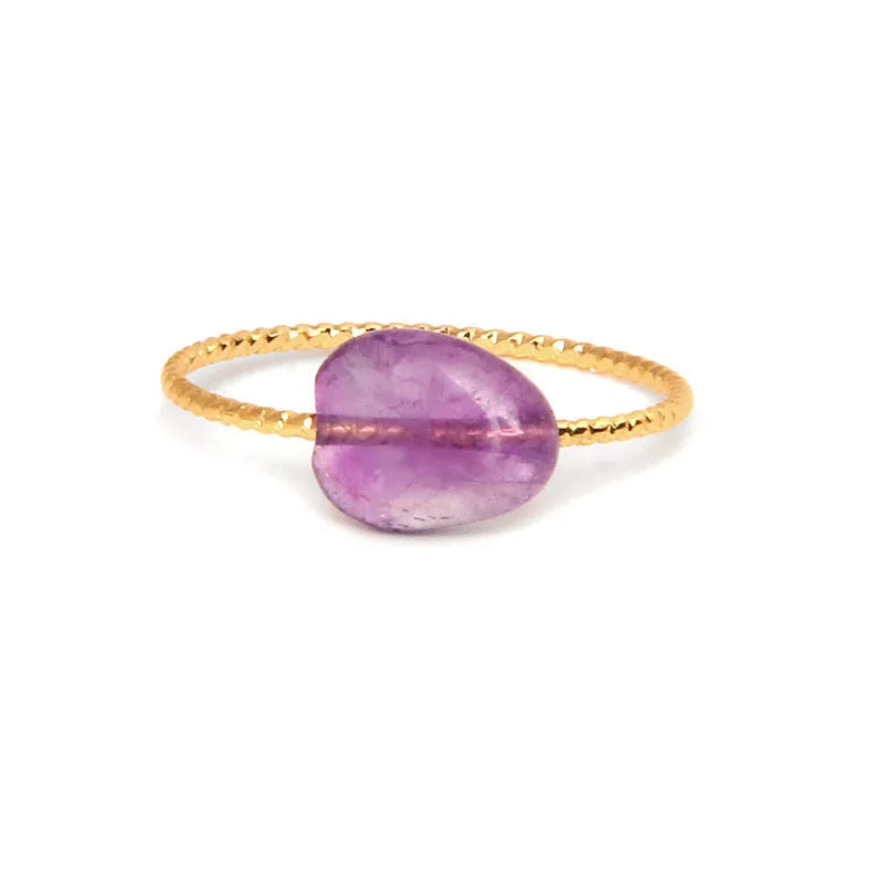 Geometric agate ring with niche design for women, showing one of eight available colour options.