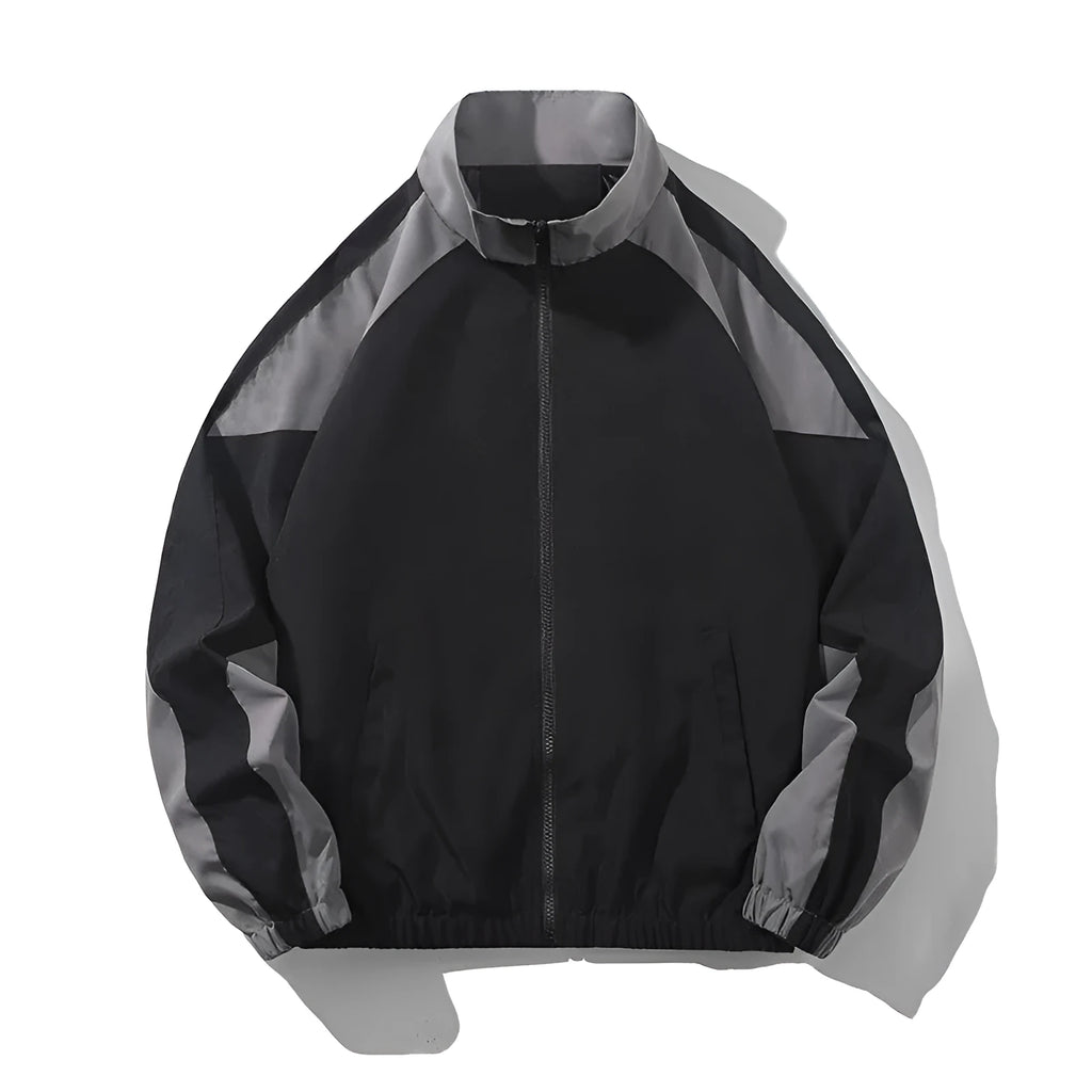 Men's casual jacket with stitching contrast colour design and side pockets