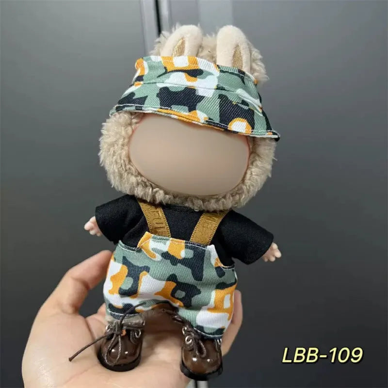 Plastic doll costume for a 17cm LBB series vinyl figurine on a mannequin.