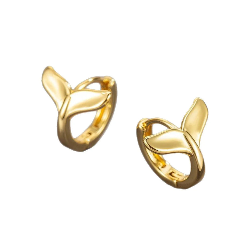 A pair of women's simple fishtail design earrings with an electroplated finish in a choice of colours.