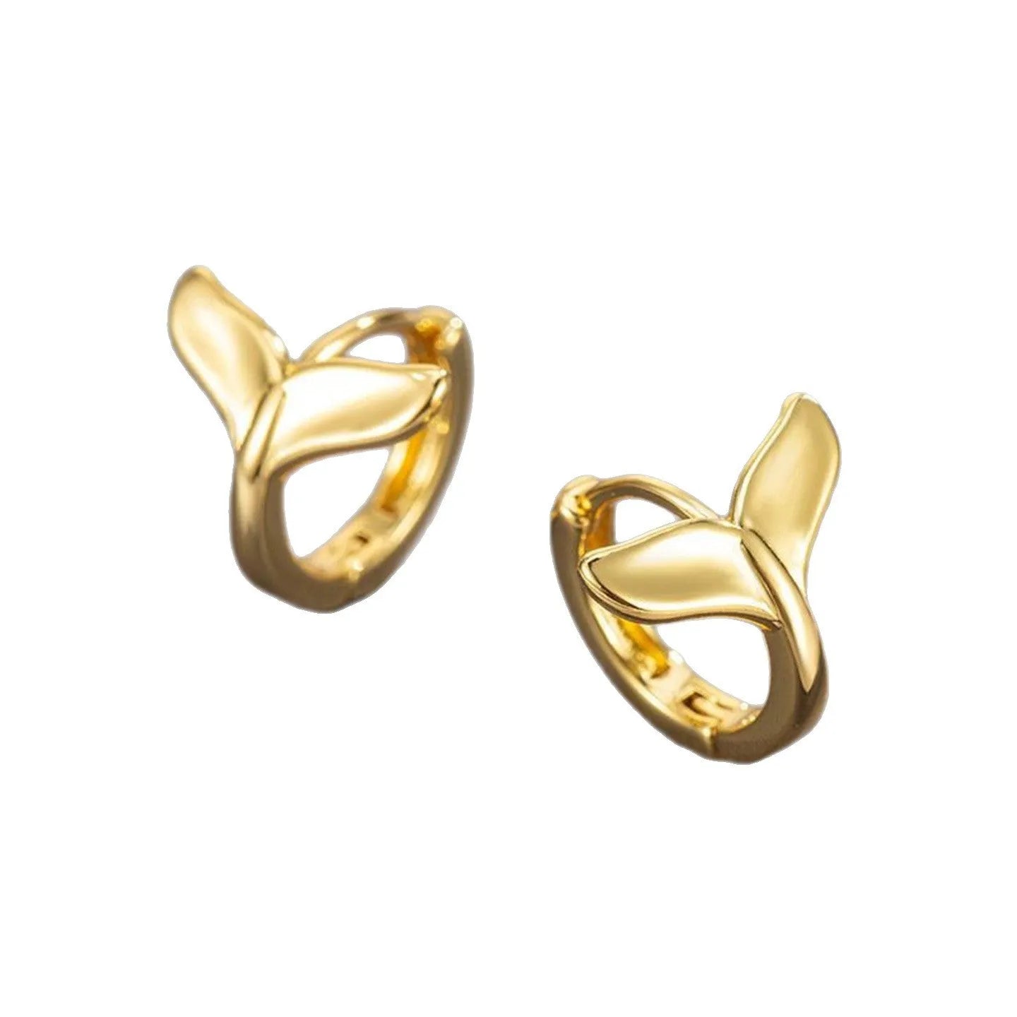 A pair of women's simple fishtail design earrings with an electroplated finish in a choice of colours.