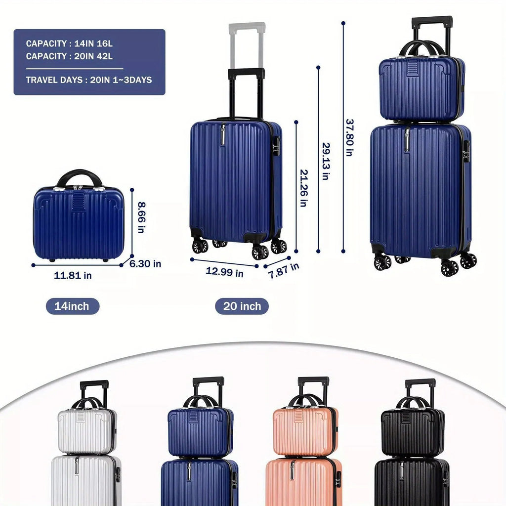 Aluminium alloy luggage set with 14 inch and 20 inch matching trunks
