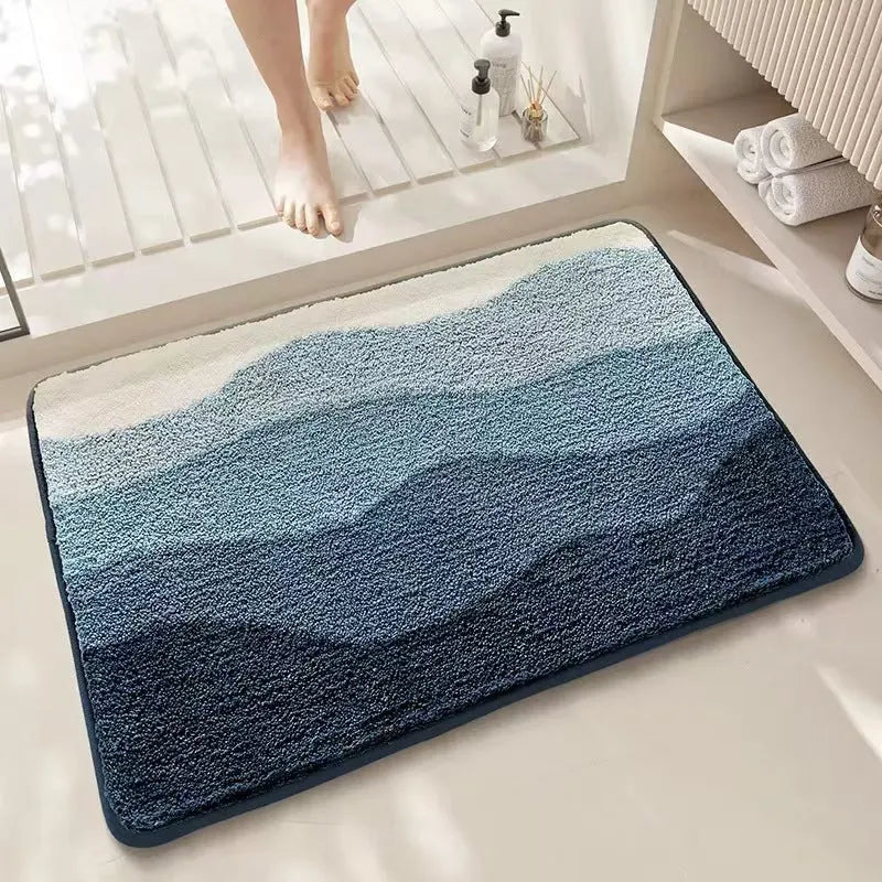 Rainbow pattern Sky Sea colour cashmere carpet floor mat with plastic bottom