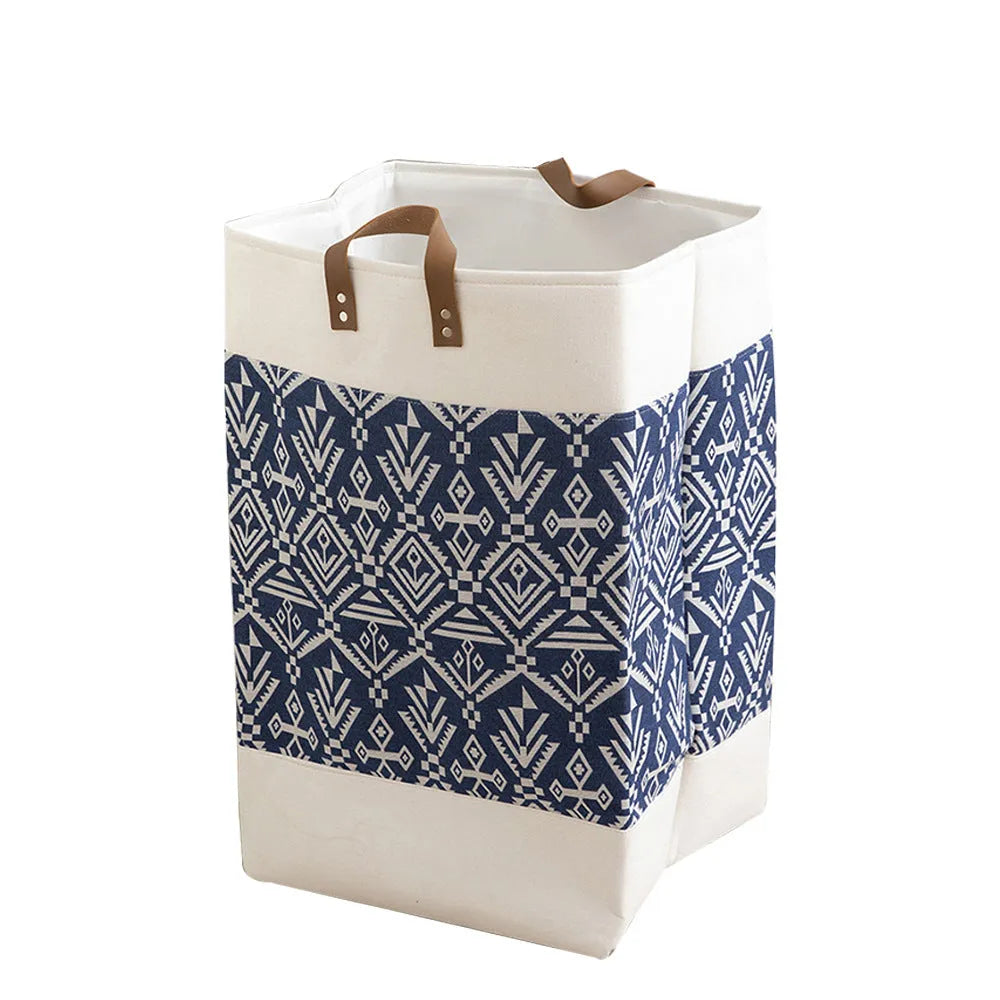 Large fabric under-bed storage bag in a colourful bear pattern, dimensions 35cm by 35cm by 55cm.