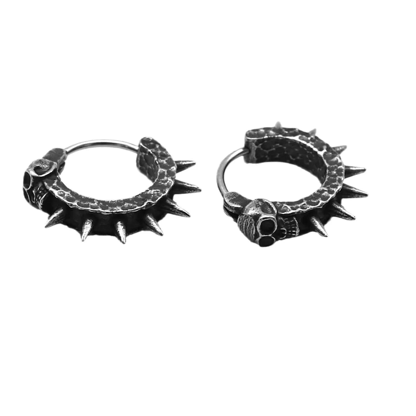 Geometric motorcycle punk alloy earrings in retro copper-black colour