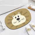 Thickened diatom ooze absorbent bathroom mat with cartoon animal design on a bathroom floor.