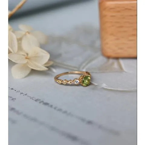 Copper geometric quadrilateral ring in Japanese retro style for women.