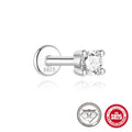 S925 sterling silver geometric petal diamond debris stud earrings with clip-on fastening.