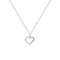S925 sterling silver hollow heart necklace with 18K gold or white gold plating and regular chain style for women