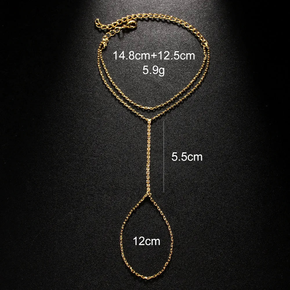 Women's geometric alloy bracelet with rhinestones in silver or gold electroplated finish