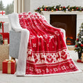Polyester fibre Christmas blanket in soft flannel texture, showing plush construction with size options from 70cm to 264cm