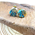 Natural stone bohemian stud earrings handmade irregular shape ER1031 colour