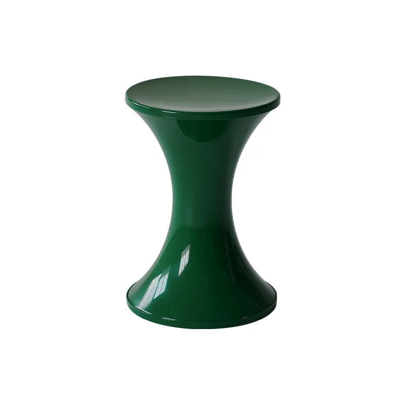 Plastic hourglass shoe changing stool in selected colour on flat surface