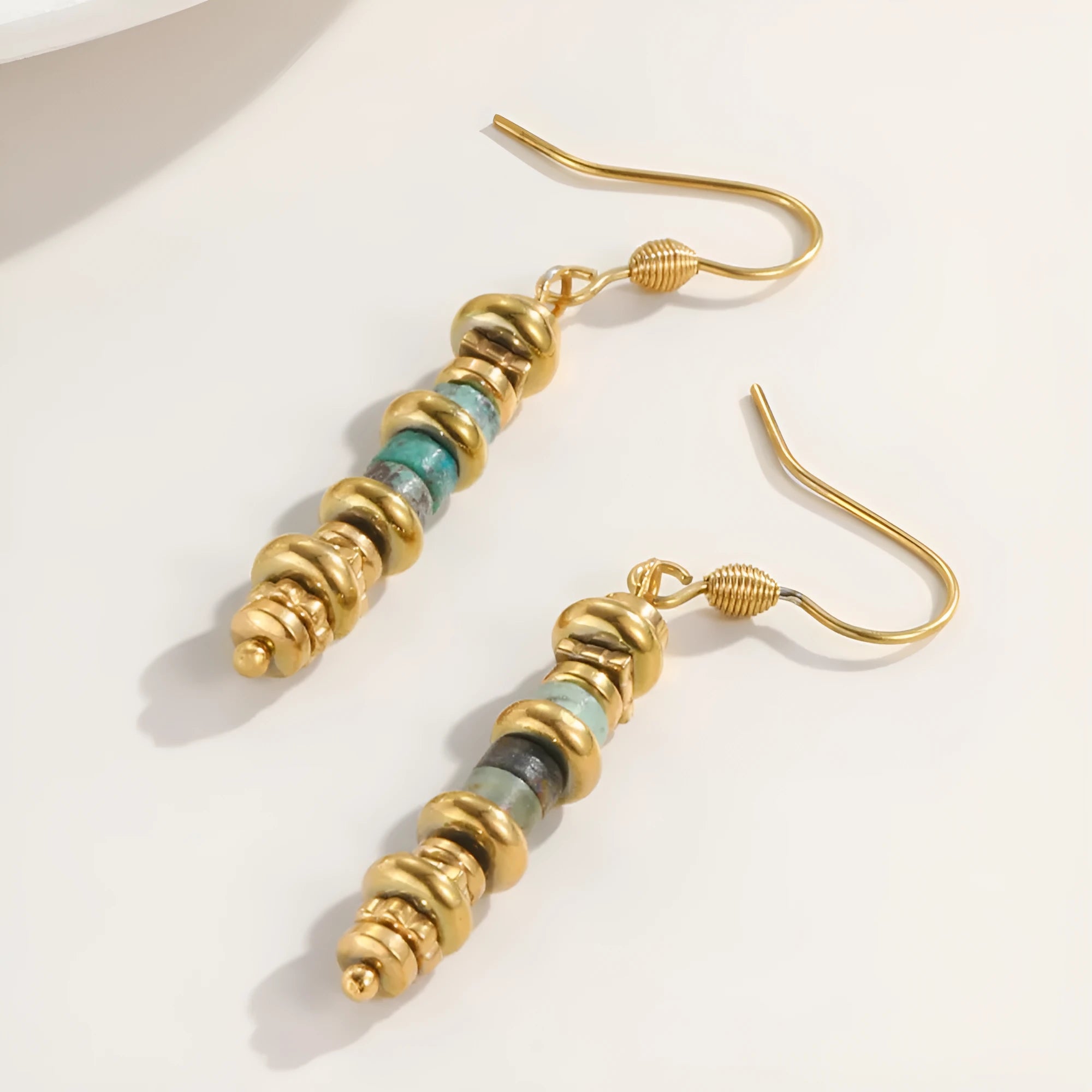 Titanium steel geometric dangle earrings with retro design in SE22101520 colour
