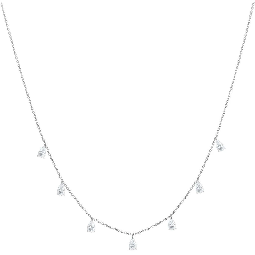 925 silver drop-shaped artificial zircon necklace on an adjustable O-chain in rose gold finish.